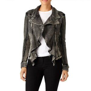 Free People cable knit moto jacket
